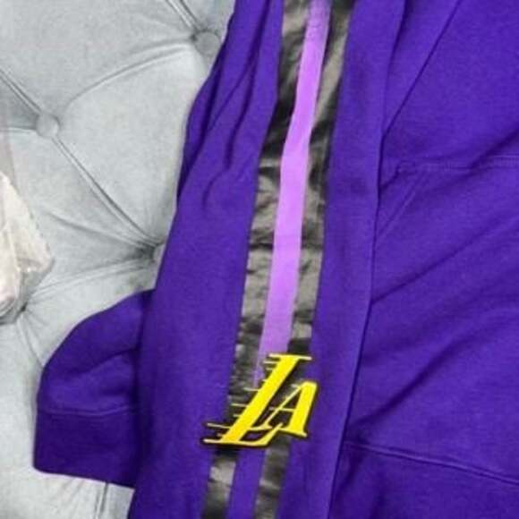 Los Angeles Lakers "Lakeshow" Hoodie Purple & Yellow NBA Basketball 3XL - Picture 4 of 6